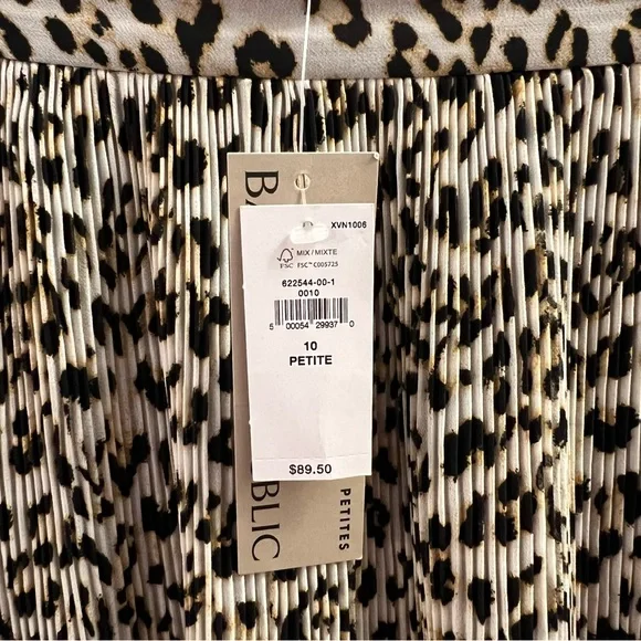 BANANA REPUBLIC SKIRT, Size 10P, Leopard Print Lined Mini Skirt w/ Pleats, NEW. - Picture 4 of 10